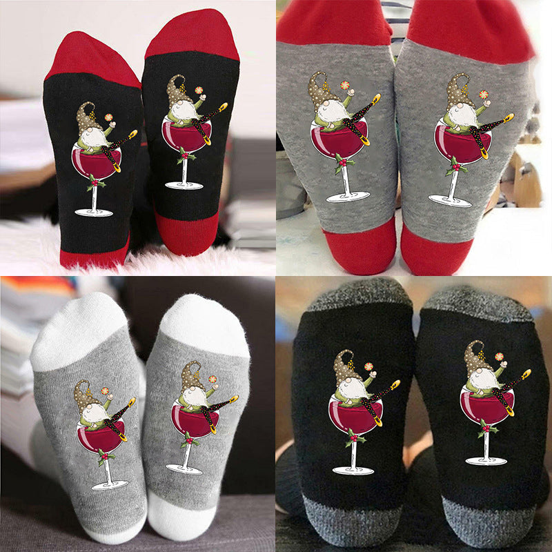 🍷🧦Weinglas Unisex Crew Socken🧦